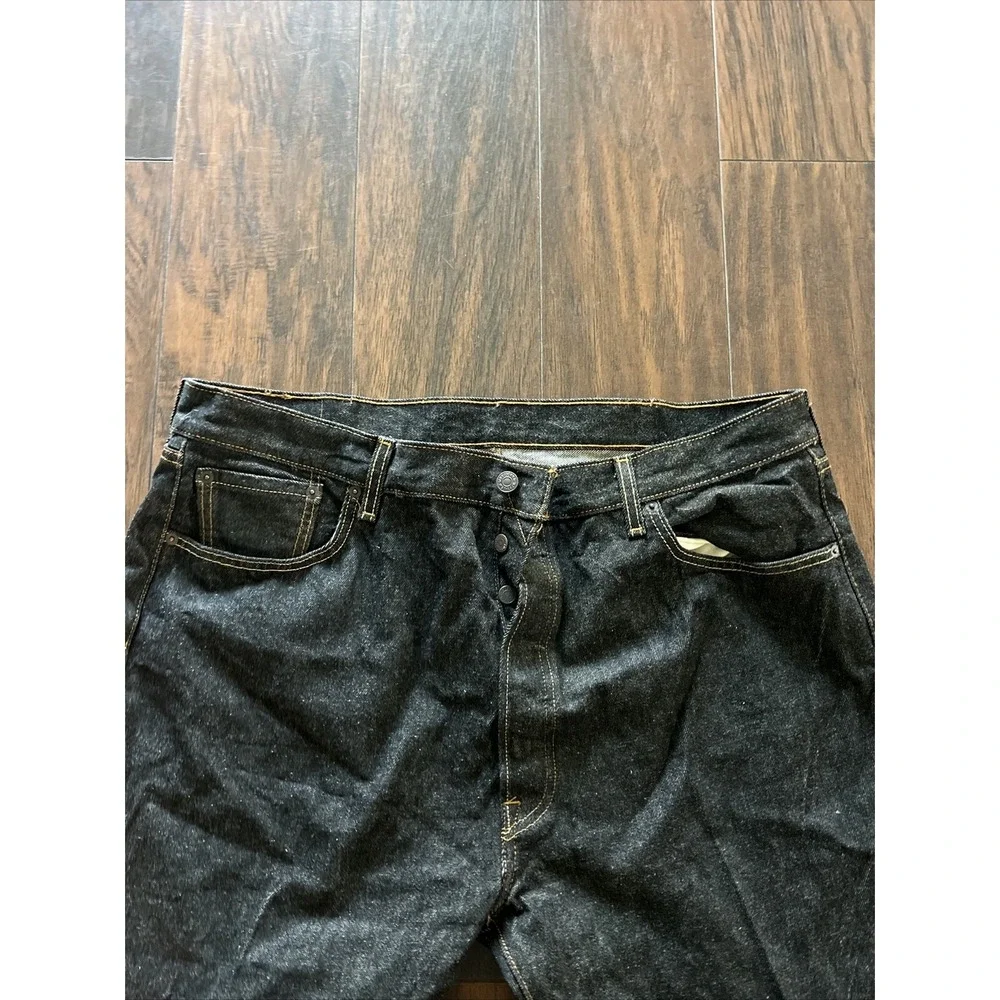 Men's‎ Levi's Jeans 501 Button Fly Straight Leg Waterless Black Wash Sz 42x34